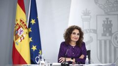La portavoz del Gobierno, Mar�a Jes�s Montero, en la rueda de prensa tras el Consejo de Ministros del pasado martes