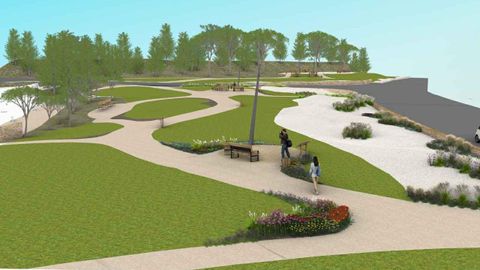 Infograf�a del futuro parque que se construir� en la �parcela de los circos� en Mollavao