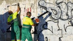 El antes y el despu�s de una zona invadida por las pintadas