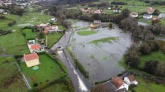 As qued Neda tras las inundaciones de 2023, en una imagen de dron cedida por los vecinos. 
