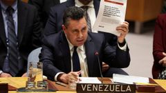 El embajador de Venezuela ante las Naciones Unidas, Samuel Reinaldo Moncada, habla en la reuni�n del Consejo de Seguridad de la ONU