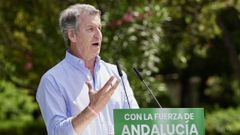 El presidente del PP, Alberto N��ez Feijoo, en un mitin en Jerez de la Frontera.
