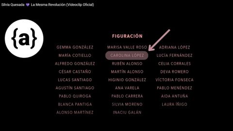 Fragmento del final del videoclip en el que aparece el nombre de la figuraci�n