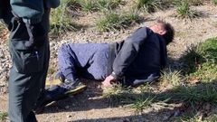 Imagen de archivo del arresto de El Chepas en febrero del 2022 junto al Carrefour de Coristanco tras protagonizar una peligrosa huida.