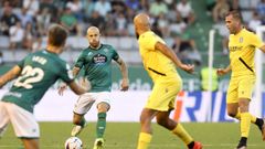 Jon Garc�a en el duelo entre Racing y Cartagena en la primera vuelta.