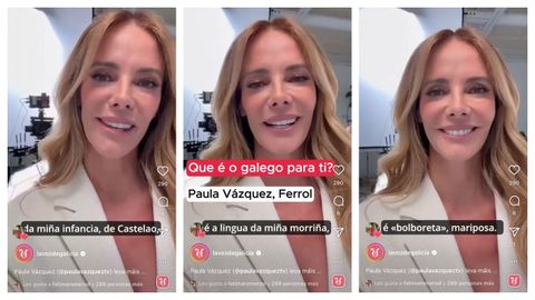 Paula Vzquez, presentadora de Ferrol no vdeo realizado para La Voz de Galicia sobre o galego