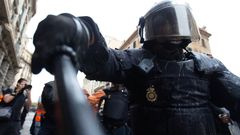 Antidisturbios en Via Laietana