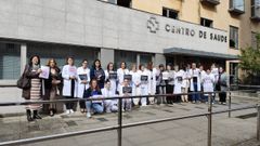 La concentraci�n se llev� a cabo ante el centro de salud de Monforte