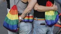 Instant�nea de una manifestaci�n por el D�a del Orgullo en Valencia