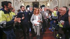 Protesta de trabajadores de Ence en la Diputaci�n de Pontevedra
