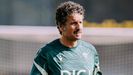 Imanol Idiakez, este jueves, durante su primer entrenamiento con el C�diz.