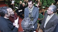Miembros del Consejo de Administraci�n del Lugo durante la  asamblea de diciembre