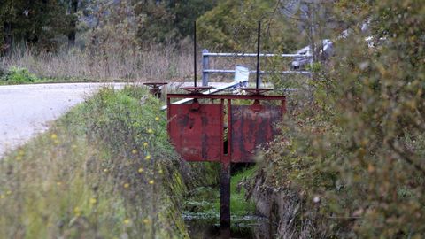 Fincas sin uso del canal de regado a su paso por la parroquia monfortina de Reigada