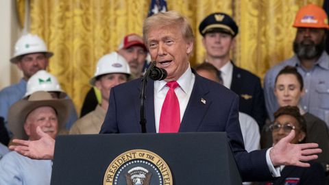 Donald Trump durante un evento con ocasin de los presupuestos en la Casa Blanca.