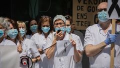 Sanitarios recuerdan a las vctimas en un hospital de Barcelona