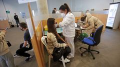 Vacunaci�n contra el covid, en el edificio administrativo de la Xunta en Pontevedra