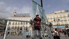 Instalaci�n de las luces de Navidad en Madrid a principios del mes de noviembre