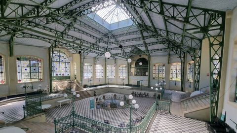 Espacio para tomar las aguas en el balneario de Melgao