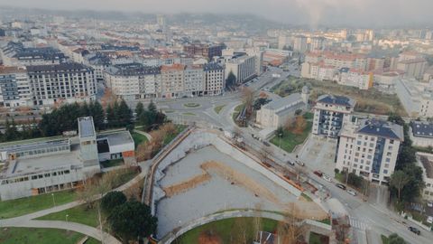 As� se ven desde el aire las obras del nuevo centro.