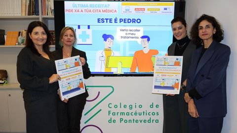 Los farmacéuticos de Pontevedra y las áreas sanitarias de Pontevedra, Vigo y Santiago impulsan la campaña «¿Última receta? Pide ya tu cita médica»