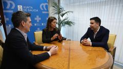 Pi�eiro, a la derecha, con Villanueva y el delegado territorial de la Xunta en Lugo, Javier Arias