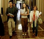 Los ediles Jes�s Fern�ndez, Gloria del Valle y Mar Barc�n, tras ellos camina C�sar Santiso.