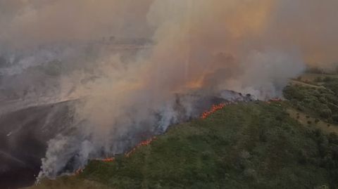 Imagen del incendio iniciado en Chaguazoso