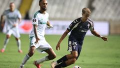 El jugador del Celta �lvaro N��ez, durante el partido ante el Omonia.