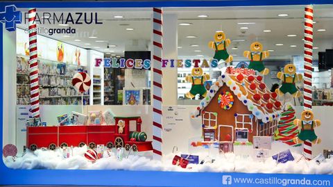 Decoraci�n navide�a en la Farmacia Castillo Granda (Segundo Premio Originalidad)