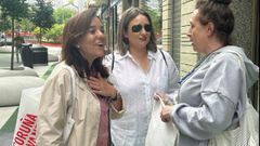 In�s Rey reparti� propaganda electoral este domingo junto a otros miembros de la candidatura