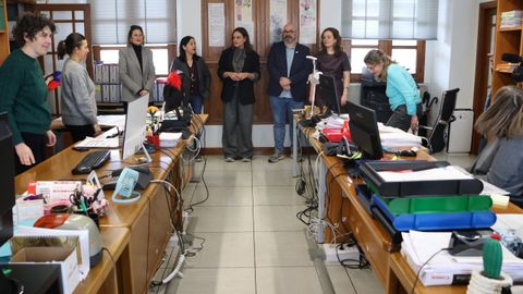 Carmela L�pez, con diputados del BNG, visitando el �rea de Cultura