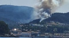 Incendio forestal en la zona de A Moreira, en Marn