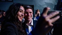 El candidato dem�crata al Senado James Talarico, tras las primarias en Austin (EE.UU.).