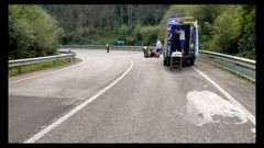 Accidente de moto en Ribadeo, en la N-642