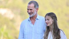 Felipe VI y la princesa Leonor en la Cartuja de Valldemossa, en Baleares.