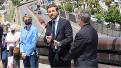 Pablo Casado, de visita este jueves en Ceuta, se neg a contestar a los periodistas sobre la imputacin de Mara Dolores de Cospedal