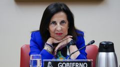 La titular de Defensa, Margarita Robles, en su comparecencia ayer en el Congreso.