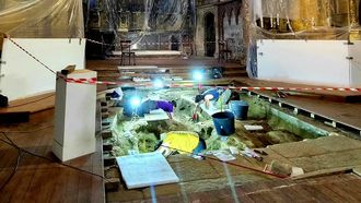Trabajos arqueol�gicos en la iglesia del convento de Santa Clara