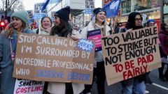 Protesta de enfermeras en Londres