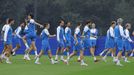 La plantilla del Deportivo, durante un entrenamiento