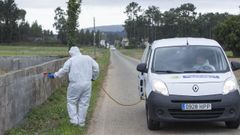 Tareas de fumigaci�n a comienzos del mes de octubre en Ponteceso