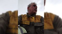 Tom�s Rodr�guez, nun autorretrato feito en roupa de faena e nunha pausa no seu traballo no monte 
