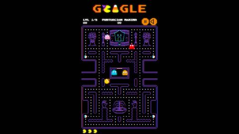 La versin de Pac-Man de Googlecon temtica de Halloween.