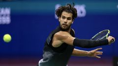 Carlos Alcaraz, durante el partido ante Ben Shelton en el US Open.