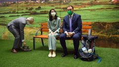 .La ministra de Justicia, Pilar Llop, junto al presidente del Principado de Asturias, Adri�n Barb�n, antes de visitar este domingo en Gij�n, la Feria Internacional de Muestras de Asturias (Fidma)