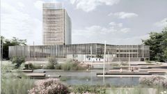 Recreacin del futuro ayuntamiento que han diseado entre Irisarri-Piera y MAM Arquitectura.