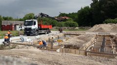 Obras de construcci�n del BUO en Valga.