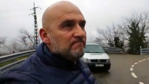 El conductor Iv�n Pi�eiro Garc�a alerta en un v�deo viral del riesgo de conducir por Pajares