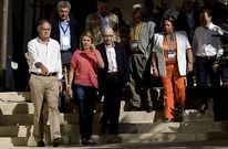 De Cospedal, acompa�ado de otros dirigentes del PP, en la escuela de verano del partido.