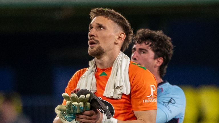 El guardameta del Celta Ionut Andrei Radu, tras el partido frente al Villareal.